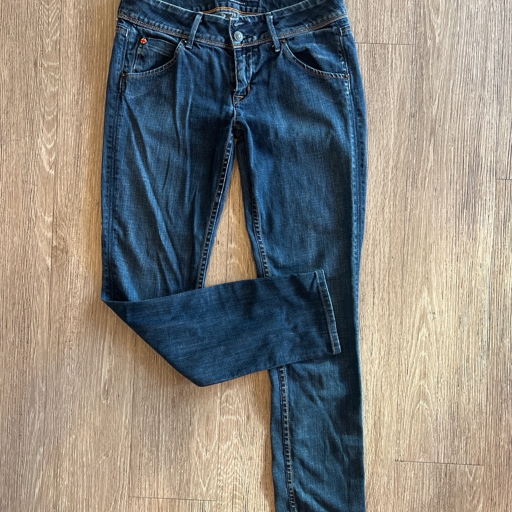 Hudson Flap Pocket Skinny Jeans 27x28" Dark Wash Made USA.